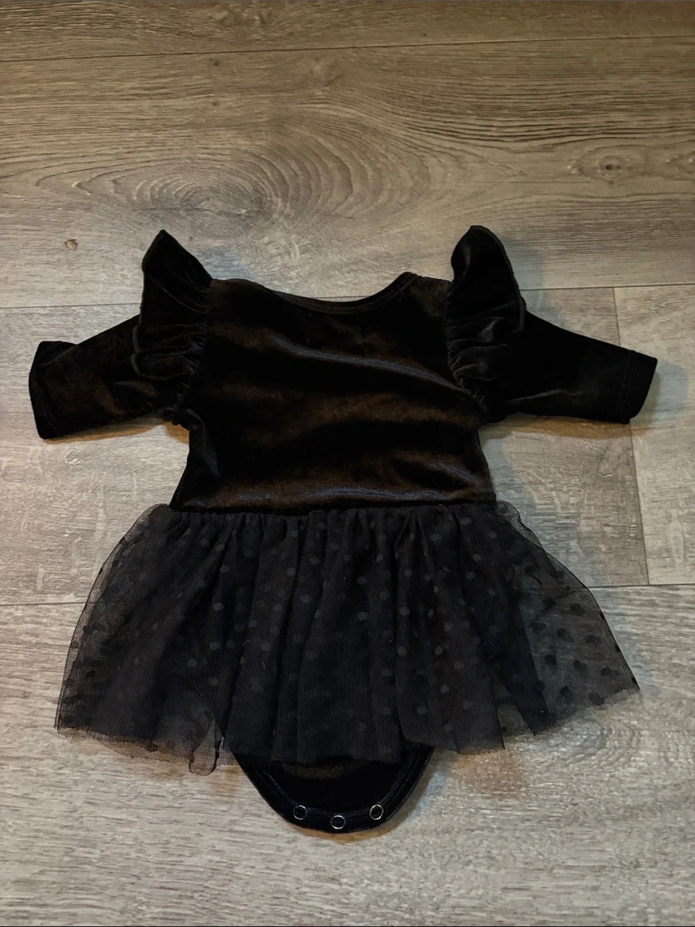Black Velvet Tutu Baby Costume Bodysuit